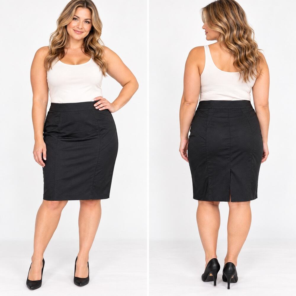 Gap Womens Black Stretch Straight Pencil Skirt Knee Length Career Office Size 14